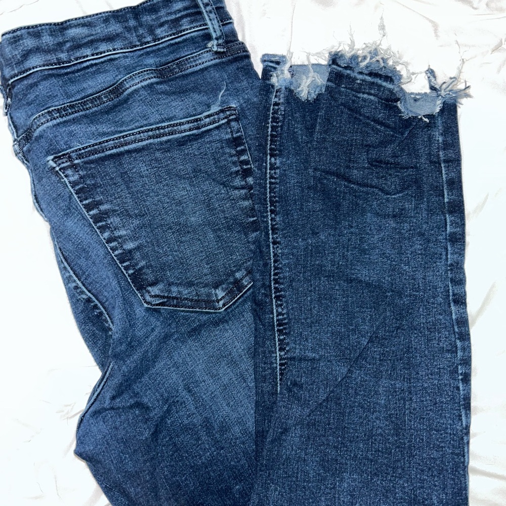 Topshop Moto Distressed Raw Hem Jeans